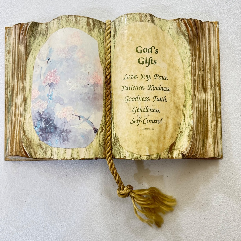 Christian Inspirational Decor Book Of God's Gifts Love Joy‎ Peace Verse